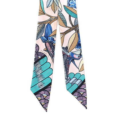 Hermes Silk Tree Of Song Twilly Rose Pale Turquoise 2 of 6