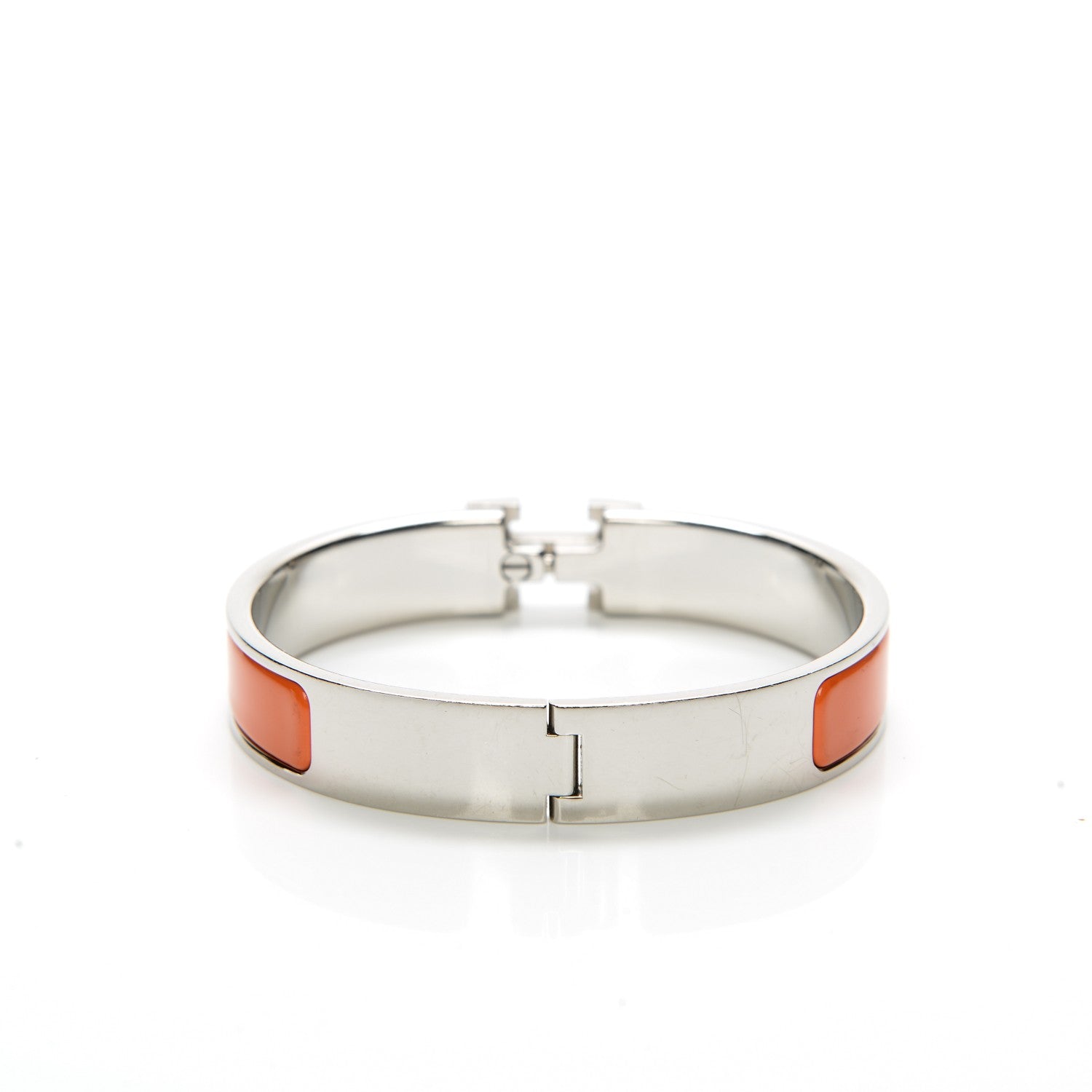 Hermes Enamel Clic Clac H Narrow Bracelet PM Orange 3 of 5
