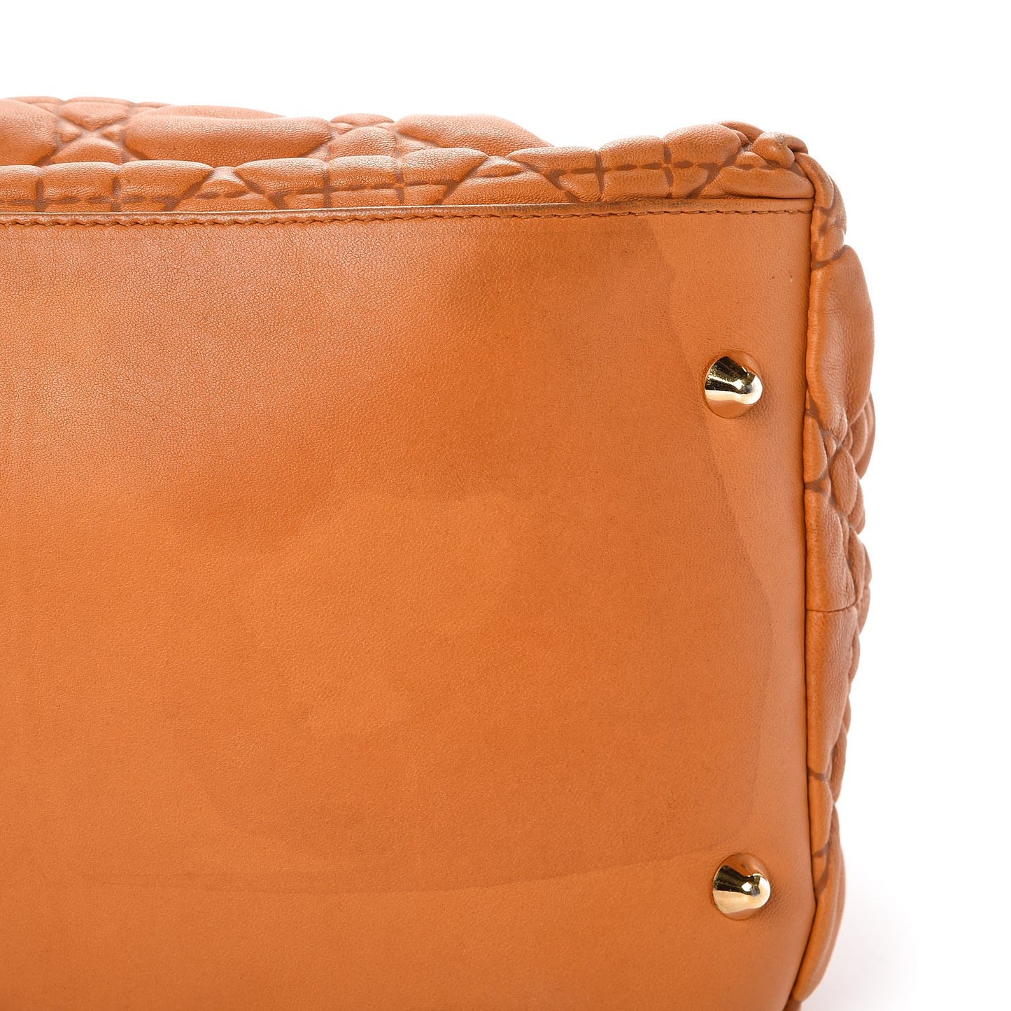 Lambskin Cannage Soft Lady Dior Shopping Tote Orange