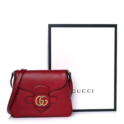 Gucci New Sakai Calfskin Lux Small Dahlia Messenger Shoulder Bag New Cherry Red 12 of 12