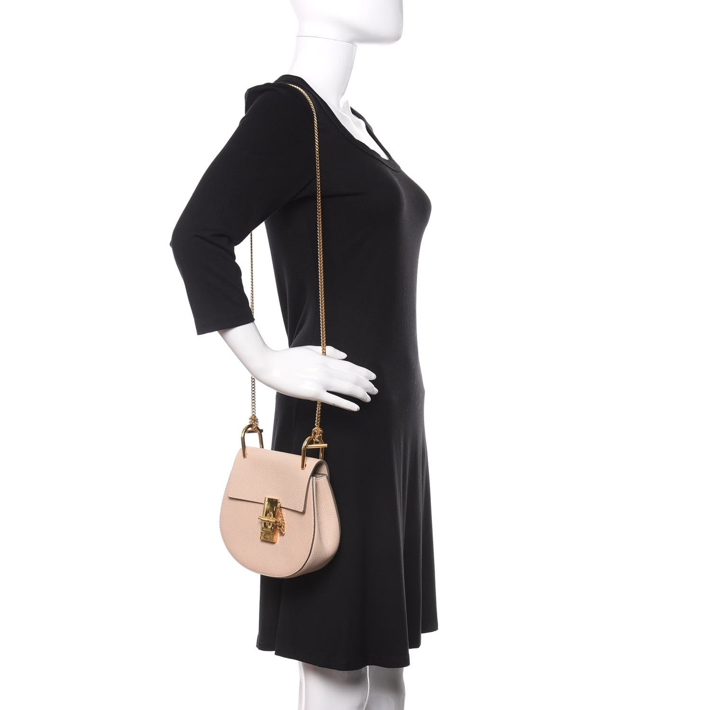 Grained Lambskin Drew Shoulder Bag Abstract White