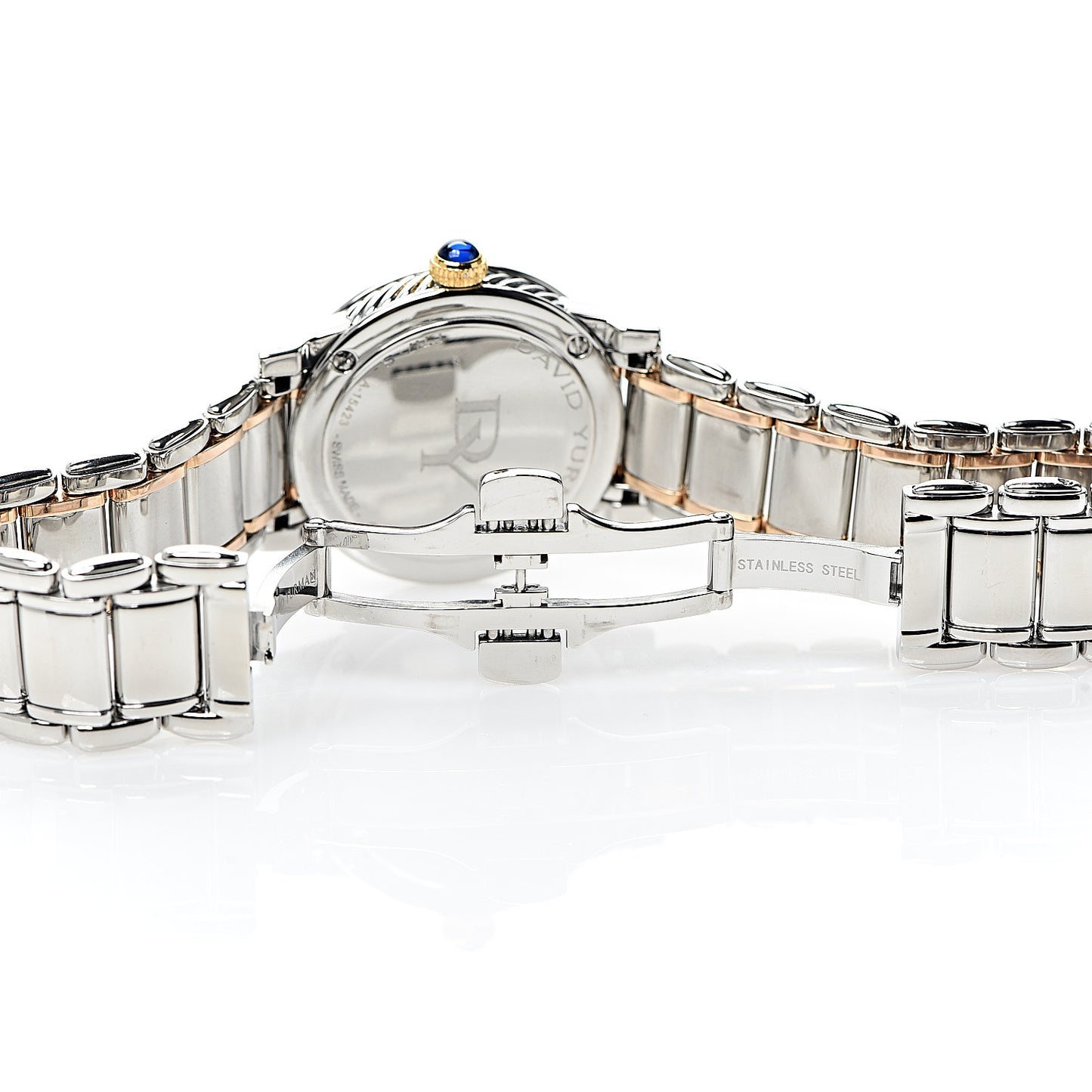 Stainless Steel 18K Yellow Gold Diamond Mother of Pearl 30mm Classic Quartz Watch