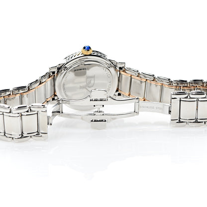 David Yurman Stainless Steel 18K Yellow Gold Diamond Mother of Pearl 30mm Classic Quartz Watch 5 of 6