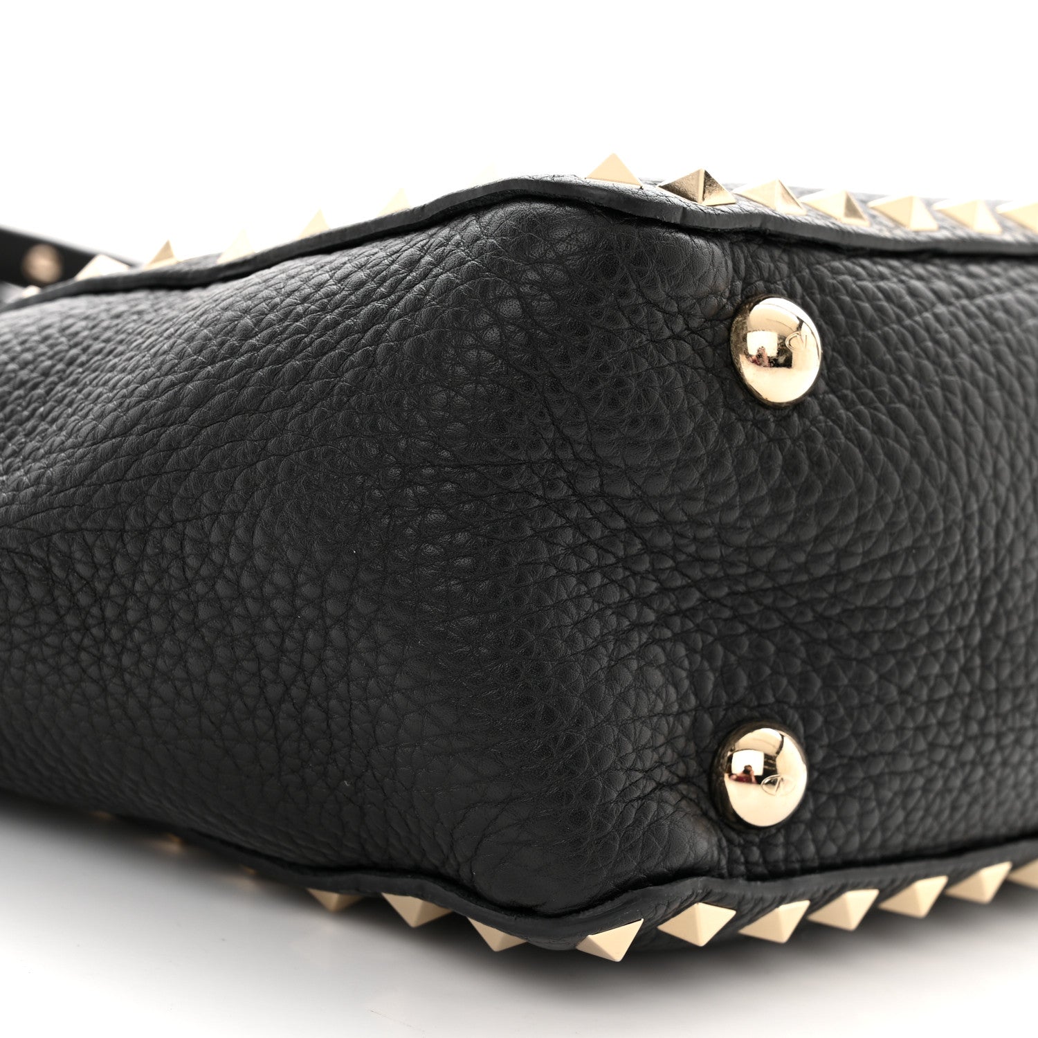Valentino Garavani Pebbled Calfskin Mini Rockstud Tote Black 8 of 9