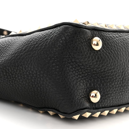 Valentino Garavani Pebbled Calfskin Mini Rockstud Tote Black 8 of 9