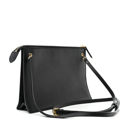 Fendi Vitello Dolce Fox Fur Monster Eyes Mini 2Jours Pouch Black Yellow 3 of 11