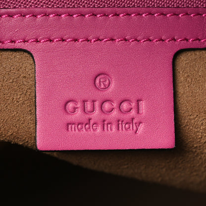 Gucci GG Supreme Monogram Medium Zippered Bucket Tote Beige Hibiscus Red New Rosette 6 of 10