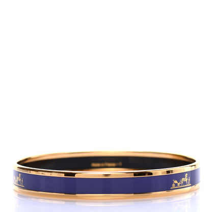Hermes Enamel Printed Narrow Caleche Bracelet 65 Ultramarine 2 of 4