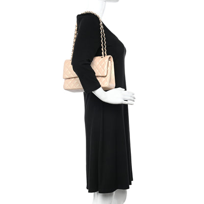 Chanel Iridescent Calfskin Quilted Medium Double Flap Beige 2 of 12