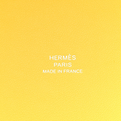 Hermes Ostrich Micro Picotin Lock Jaune Citron 6 of 11