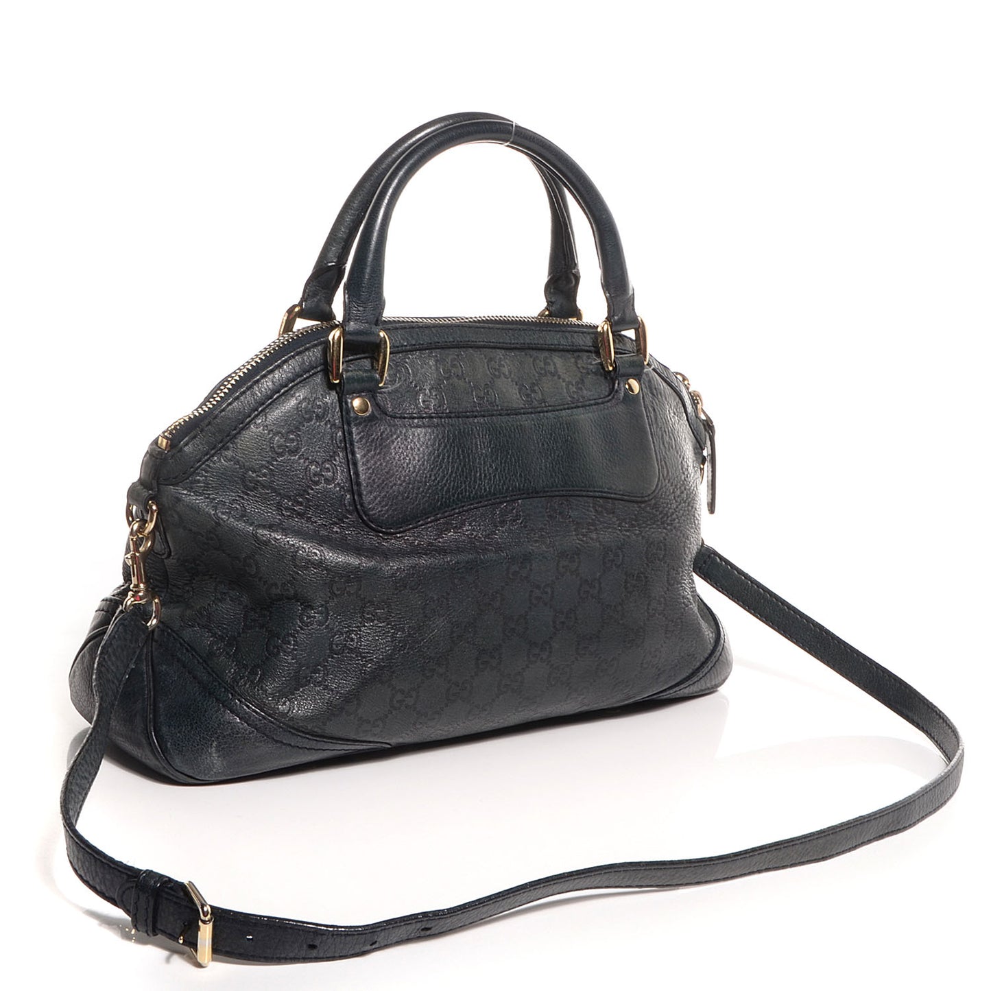 Guccissima Medium Cathrine Dome Satchel Dark Blue