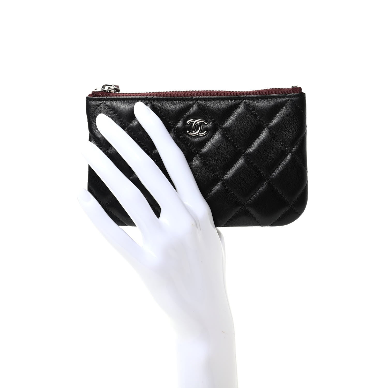 Chanel Lambskin Quilted Small Cosmetic Case Black 2 of 7