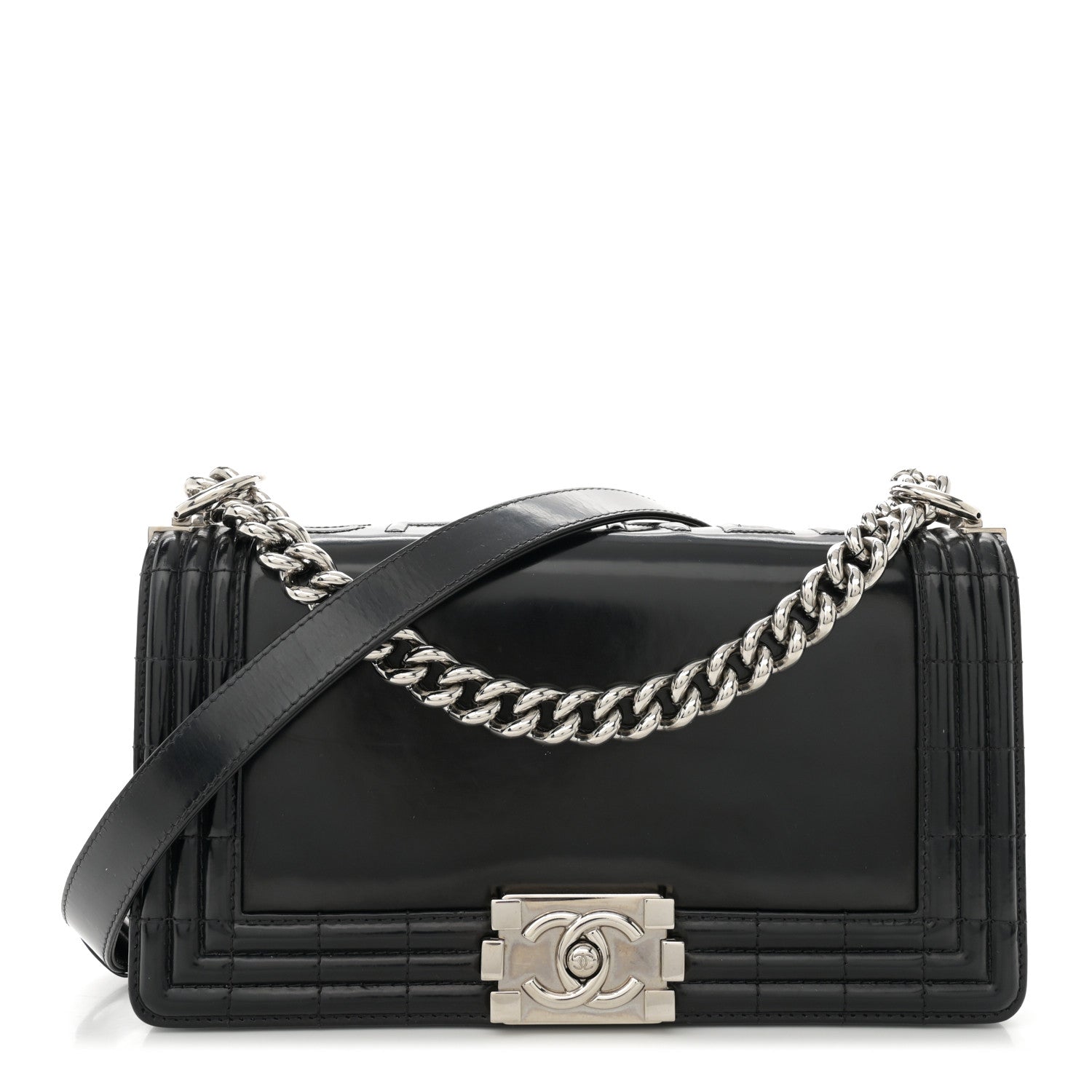 Chanel Glazed Calfskin Medium Boy Flap Black 1 of 13