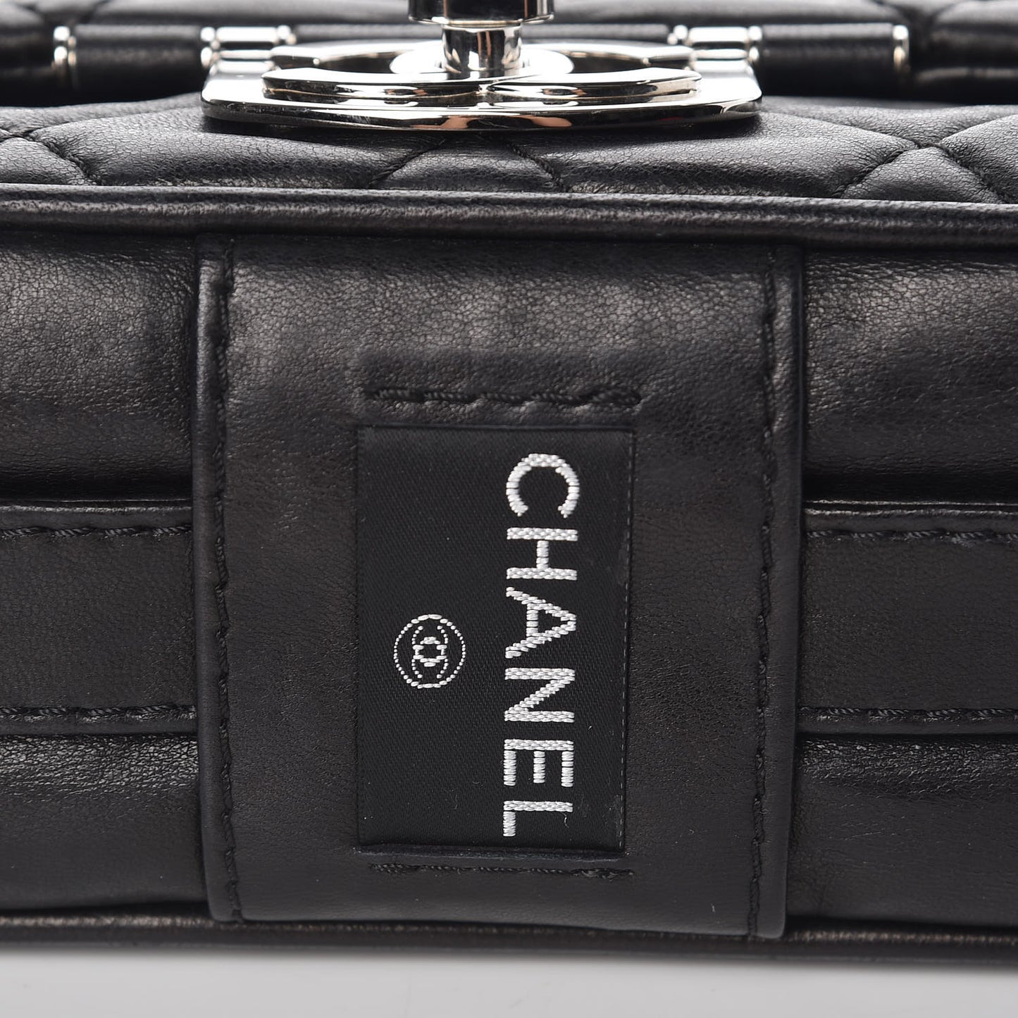 Lambskin Quilted Medium Icons Secret Label Flap Black