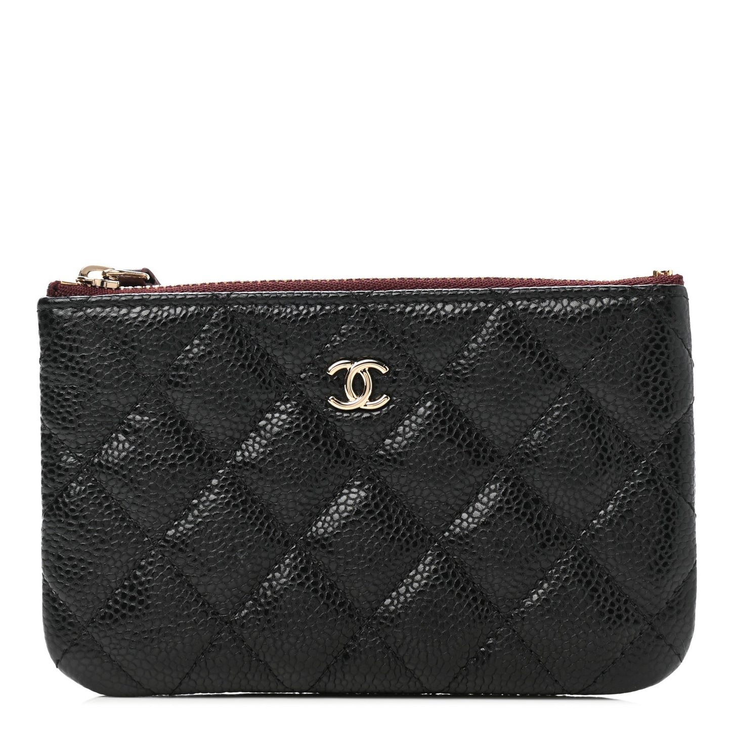 Caviar Quilted Small Cosmetic Case Black