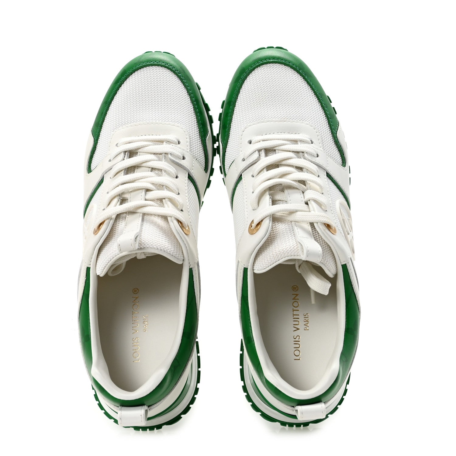 Louis Vuitton Calfskin Monogram Run Away Sneakers 36.5 White Green 2 of 9