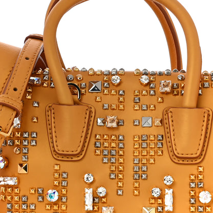 MCM Calfskin Swarovski Crystal Ball Mini Milla Tote Yellow 10 of 13