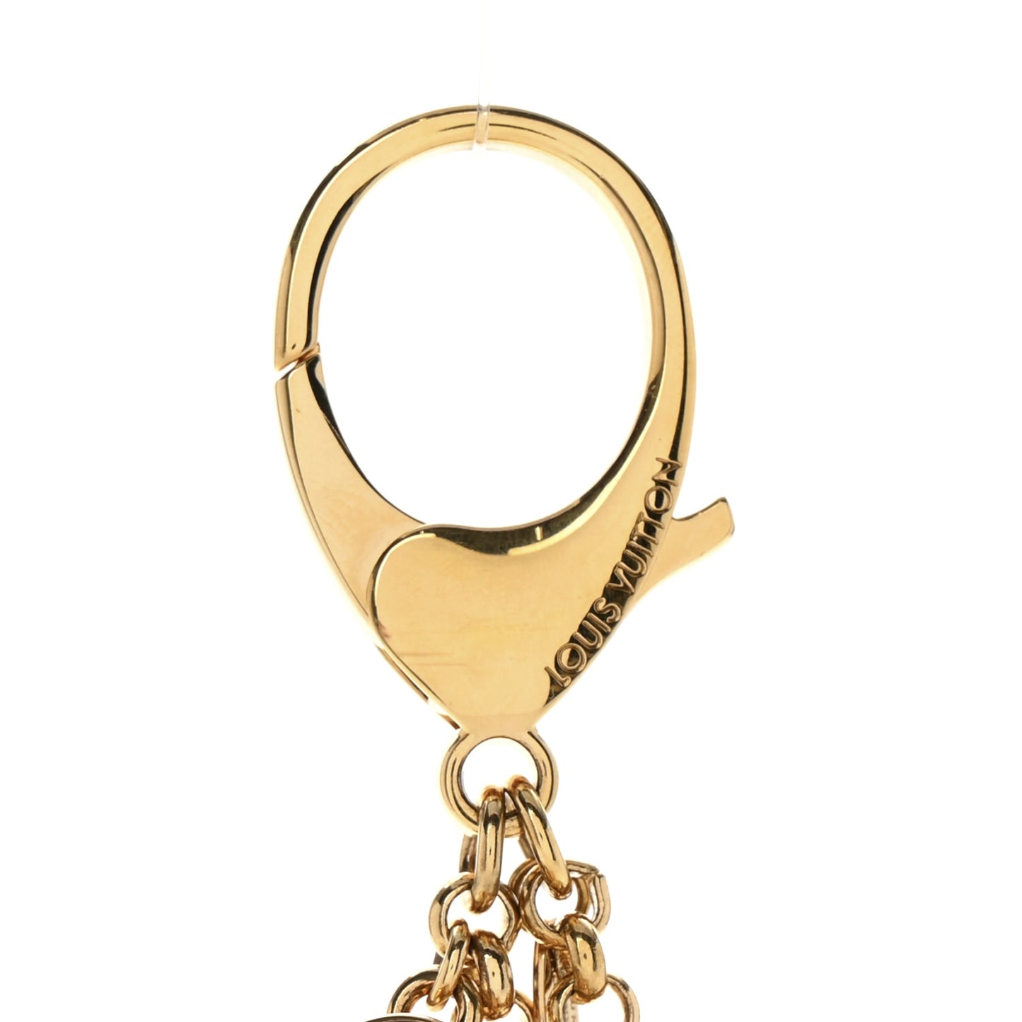 Metal Enamel Fleur De Monogram Bag Charm Dore