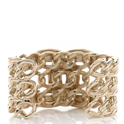 Chanel Crystal Pearl Chain CC Cuff Gold 3 of 6