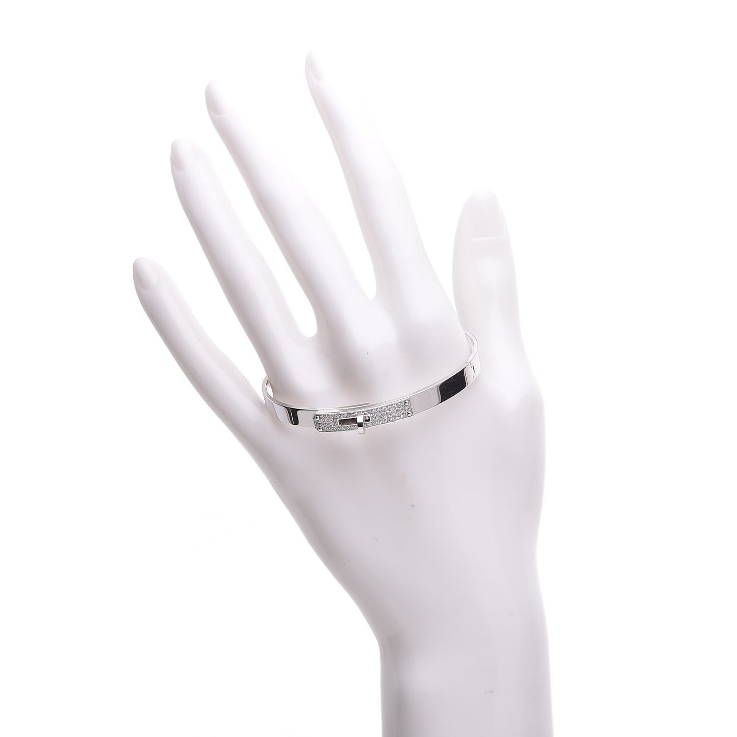 18K White Gold Diamond PM Kelly Pave Bracelet SH