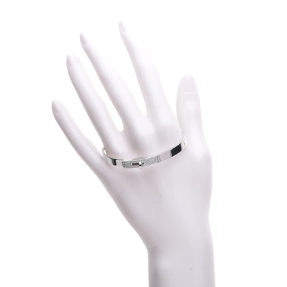 Hermes 18K White Gold Diamond PM Kelly Pave Bracelet SH 2 of 4