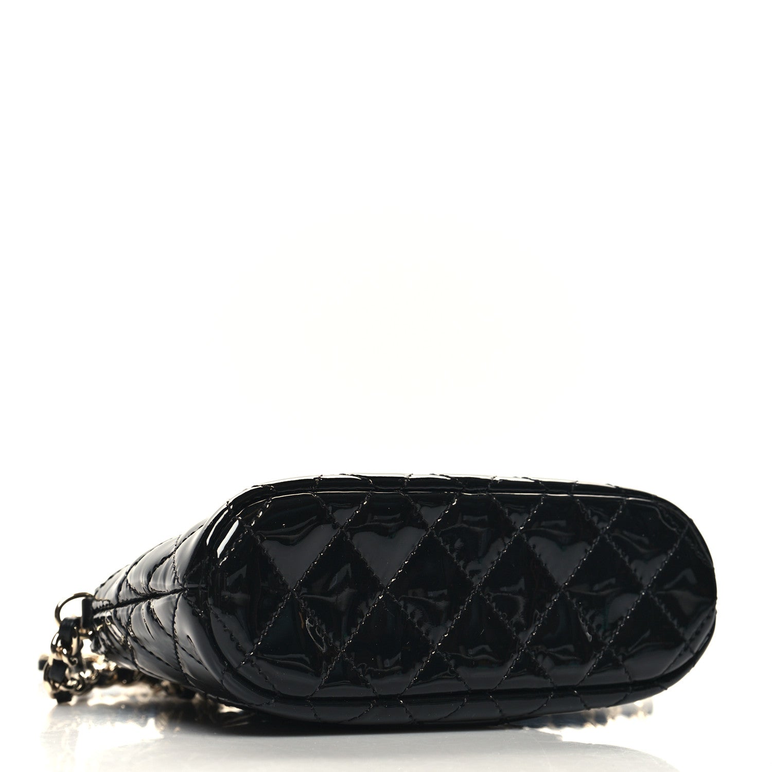 Chanel Patent Calfskin Quilted Shiny Coco Clutch With Chain Black 4 of 11