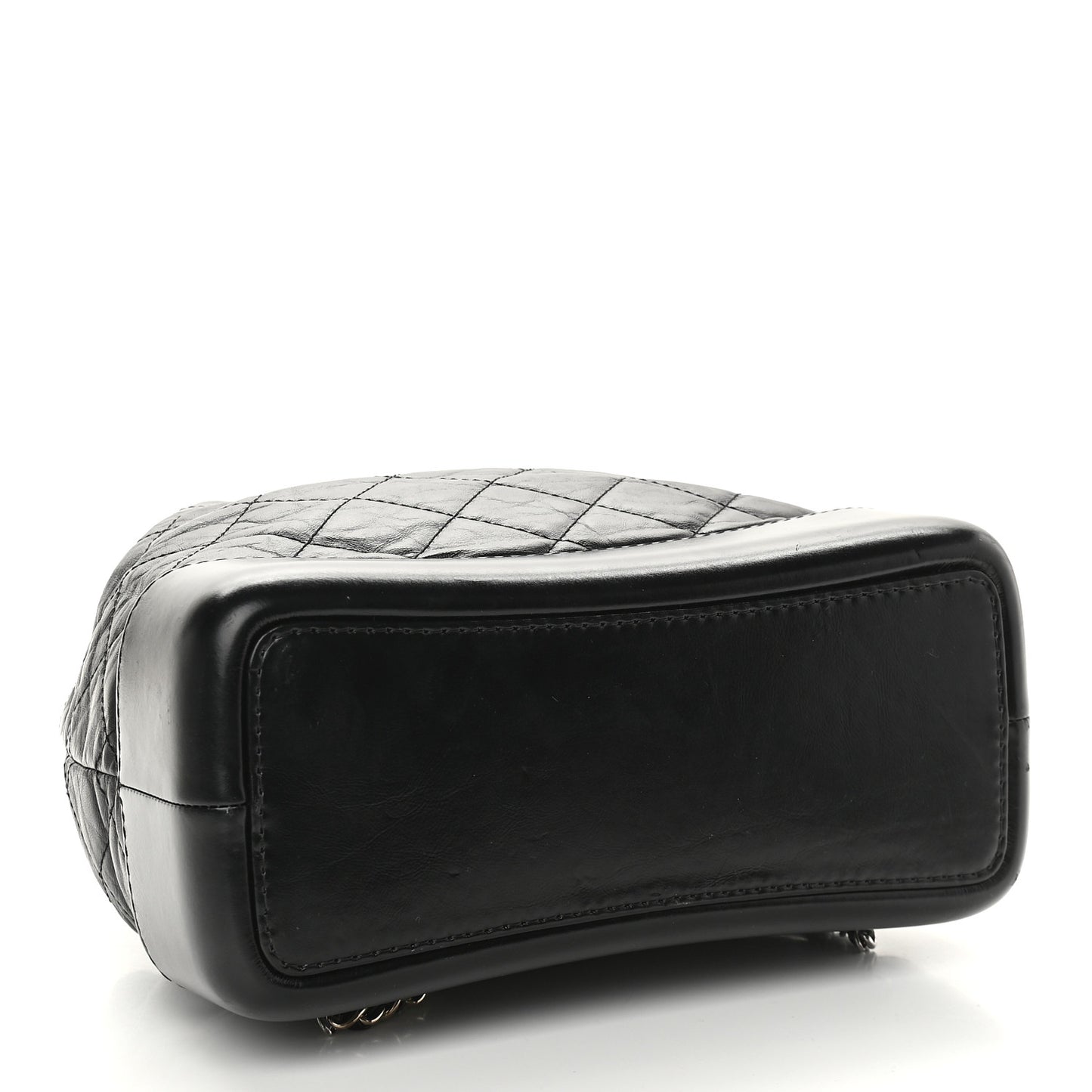 Aged Calfskin Quilted Small Gabrielle Backpack Black