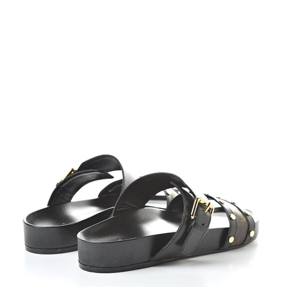 Louis Vuitton Monogram Bom Dia Mule Sandals 38.5 Black 4 of 9