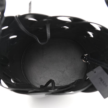 Prada Vitello Intreccio Bucket Bag Black 11 of 19