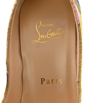 Christian Louboutin Tissu Glitter Dragon Lady Peep 150 Pumps 38 Pollen 6 of 8