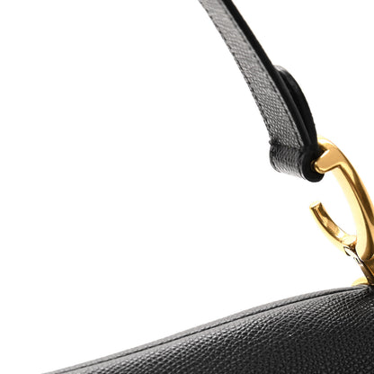 Christian Dior Grained Calfskin Saddle Bag Black 11 of 11