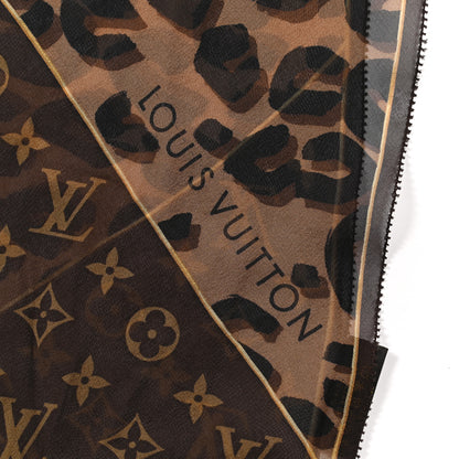 Louis Vuitton Silk Crepe Leopard Monogram Scarf 3 of 4