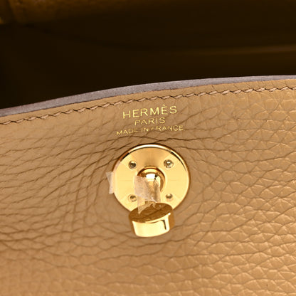 Hermes Taurillon Clemence Mini Lindy 20 Biscuit 6 of 11