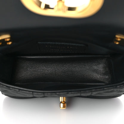Christian Dior Supple Calfskin Cannage Micro Caro Bag Black 5 of 10