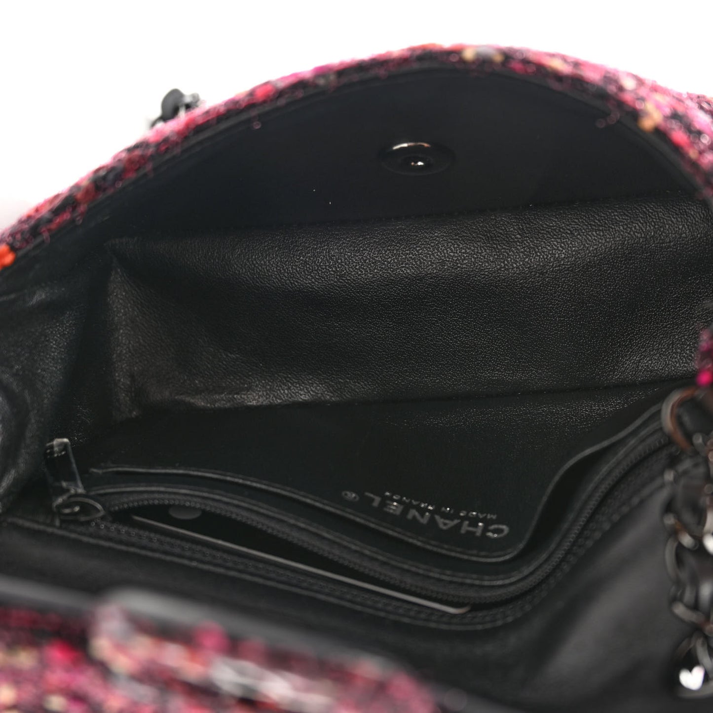 Glittered Tweed Quilted Mini Rectangular Flap Pink Multicolor