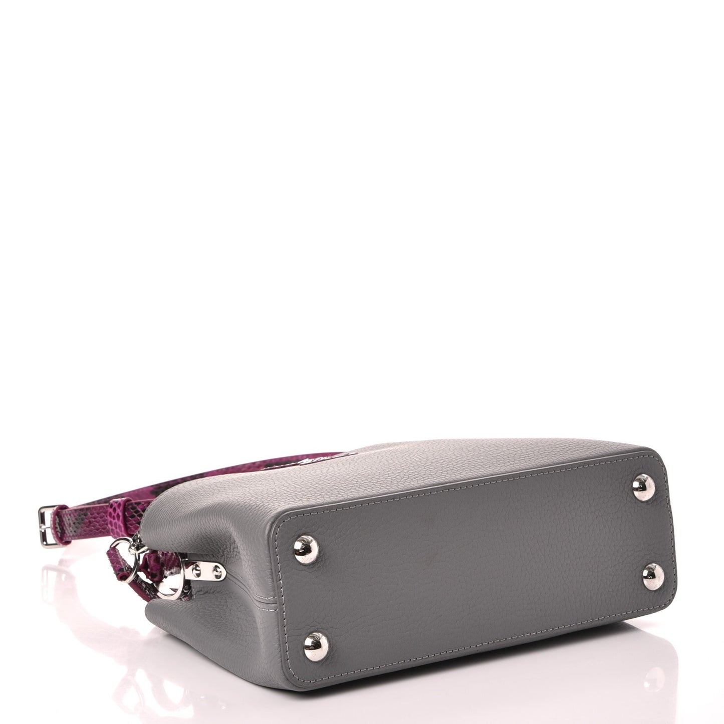 Taurillon Python Capucines BB Gris Fuchsia
