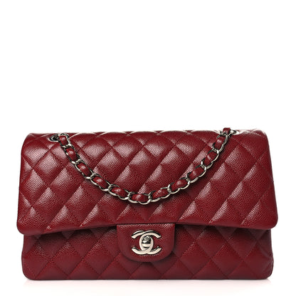 Chanel Caviar Quilted Medium Double Flap Dark Red 1 of 8
