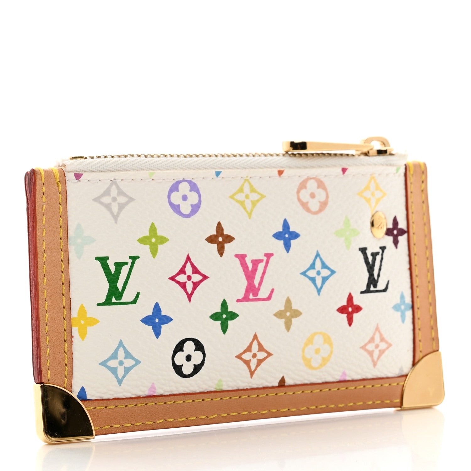 Louis Vuitton Monogram Multicolor Key Pouch White 3 of 7