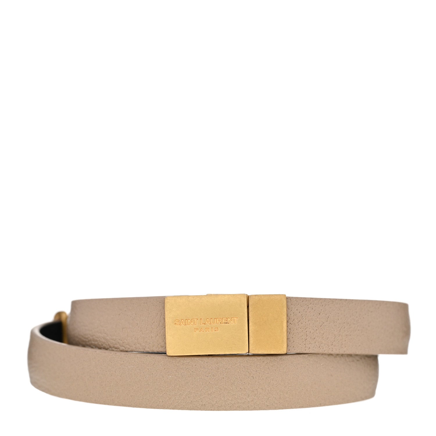 Saint Laurent Calfskin Opyum Double Wrap Bracelet M Dark Beige 4 of 5