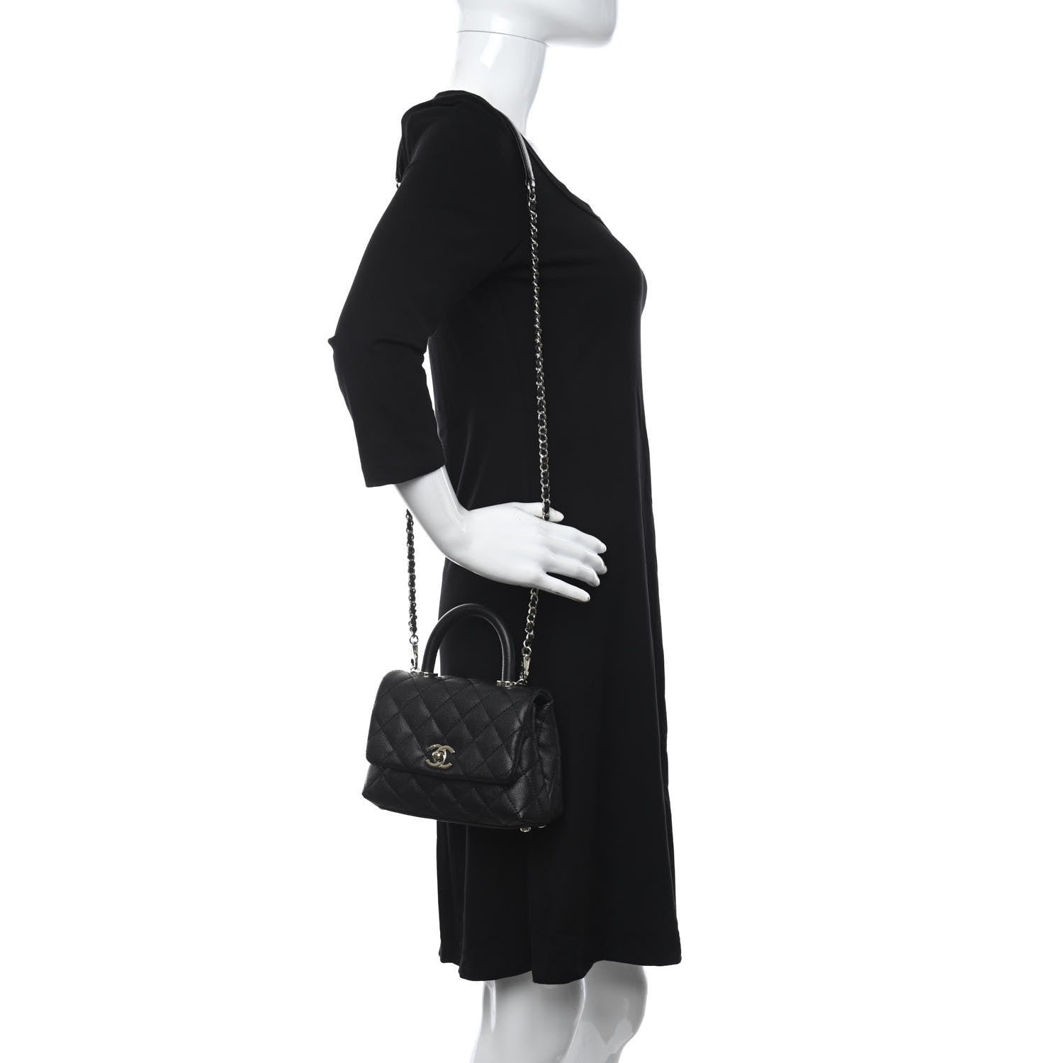 Chanel Caviar Quilted Extra Mini Coco Handle Flap Black 2 of 11