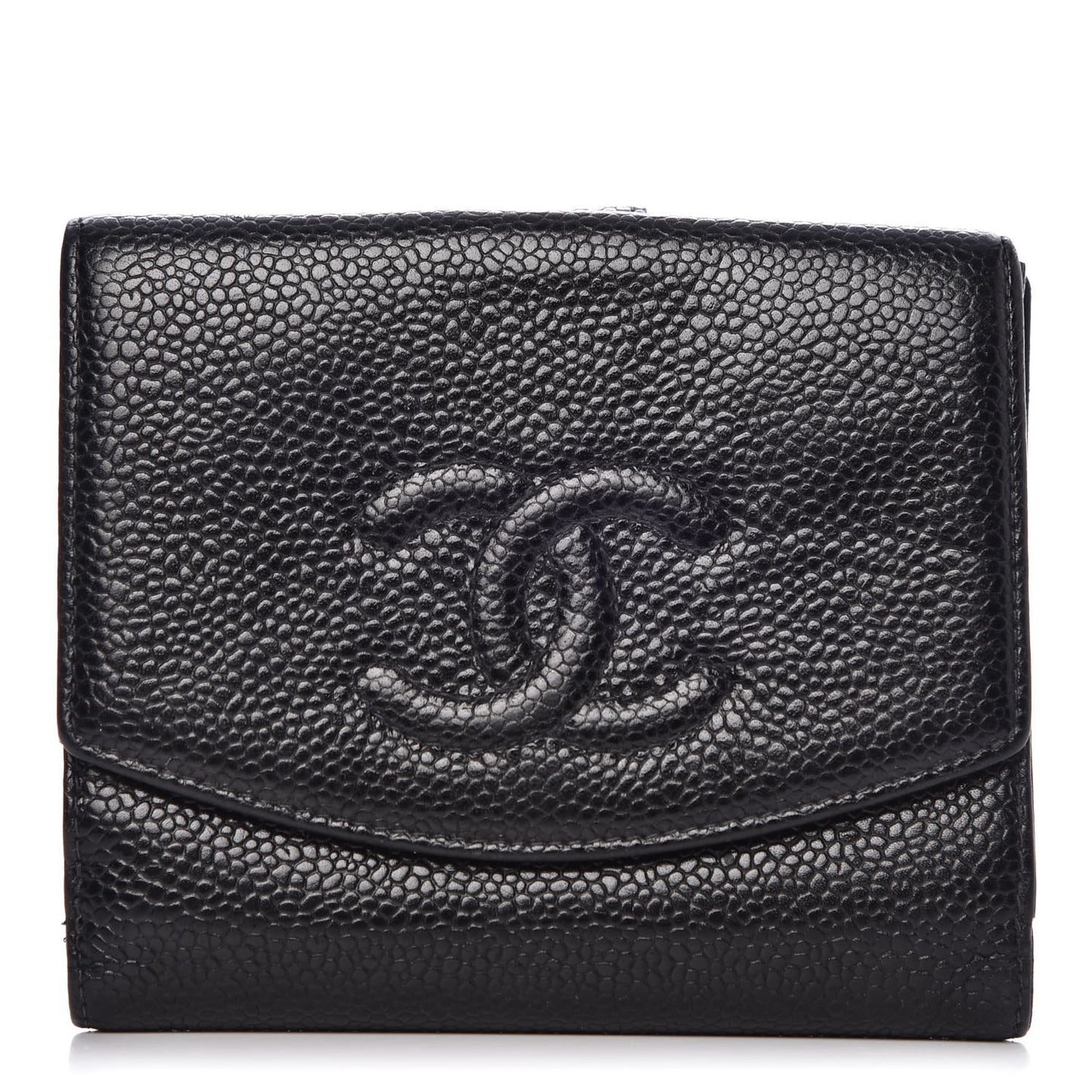 Caviar Timeless CC Compact French Wallet Black