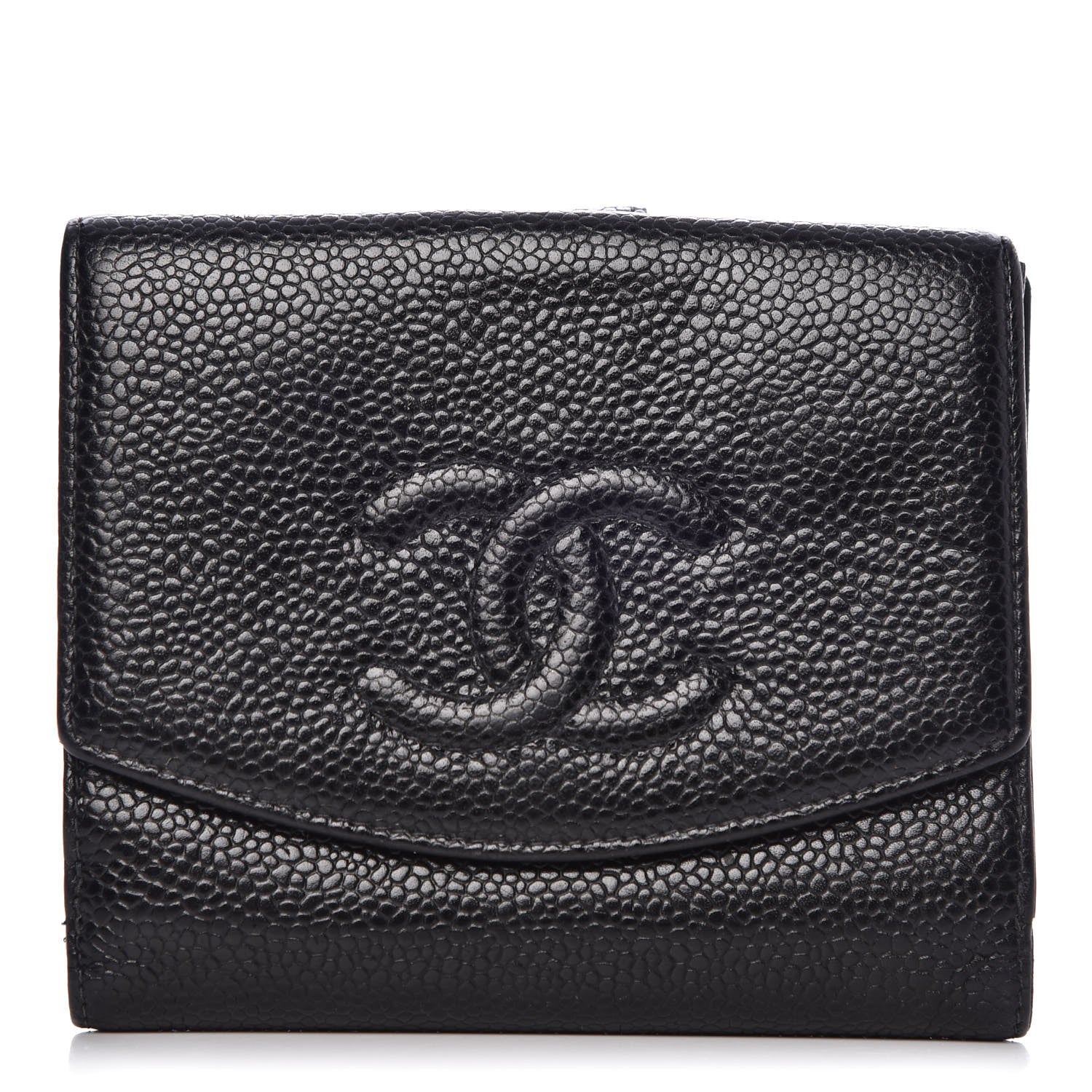 Chanel Caviar Timeless CC Compact French Wallet Black 1 of 11