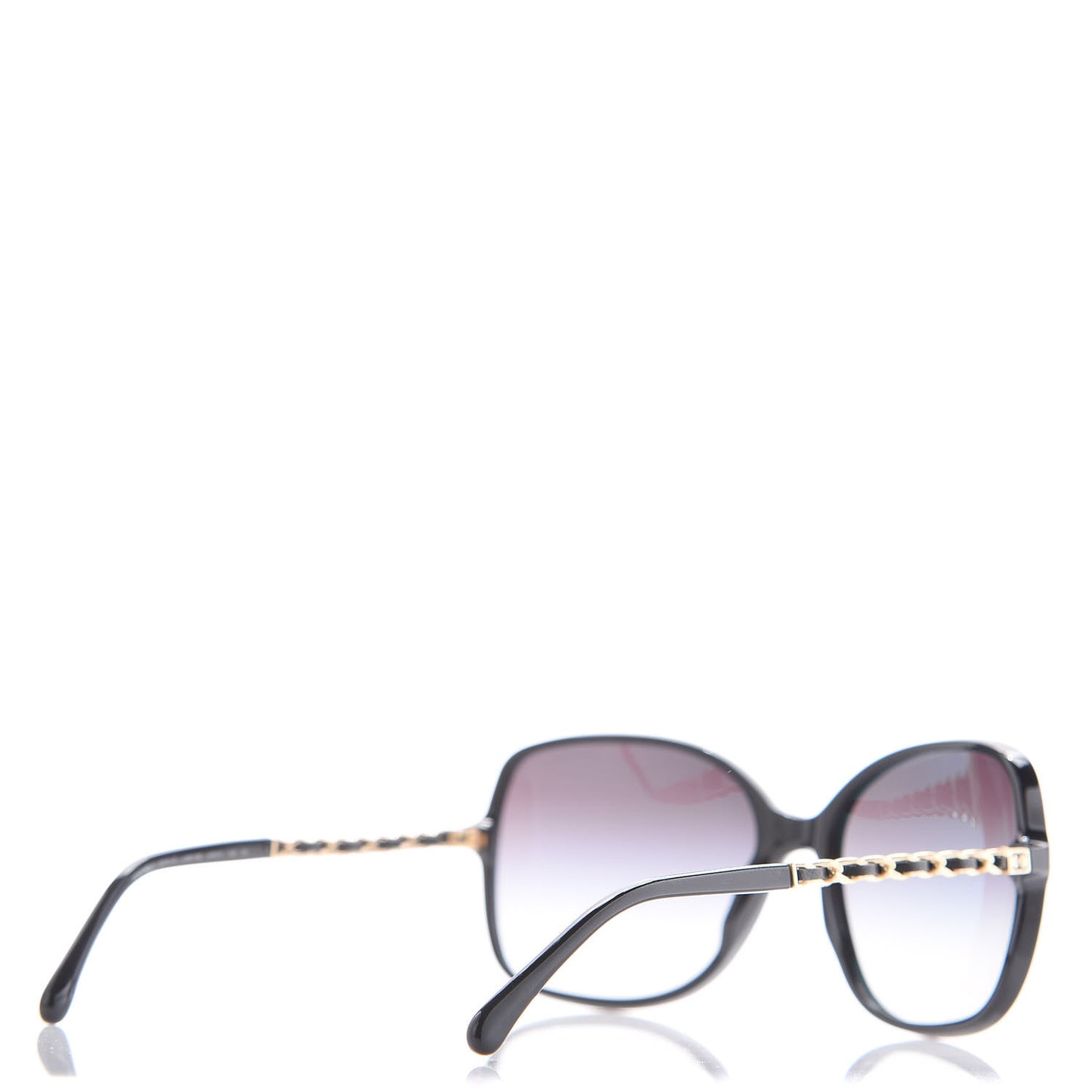 Lambskin Square Chain Sunglasses 5210-Q Black
