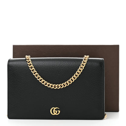 Gucci Calfskin Mini GG Marmont Chain Wallet Black 10 of 10