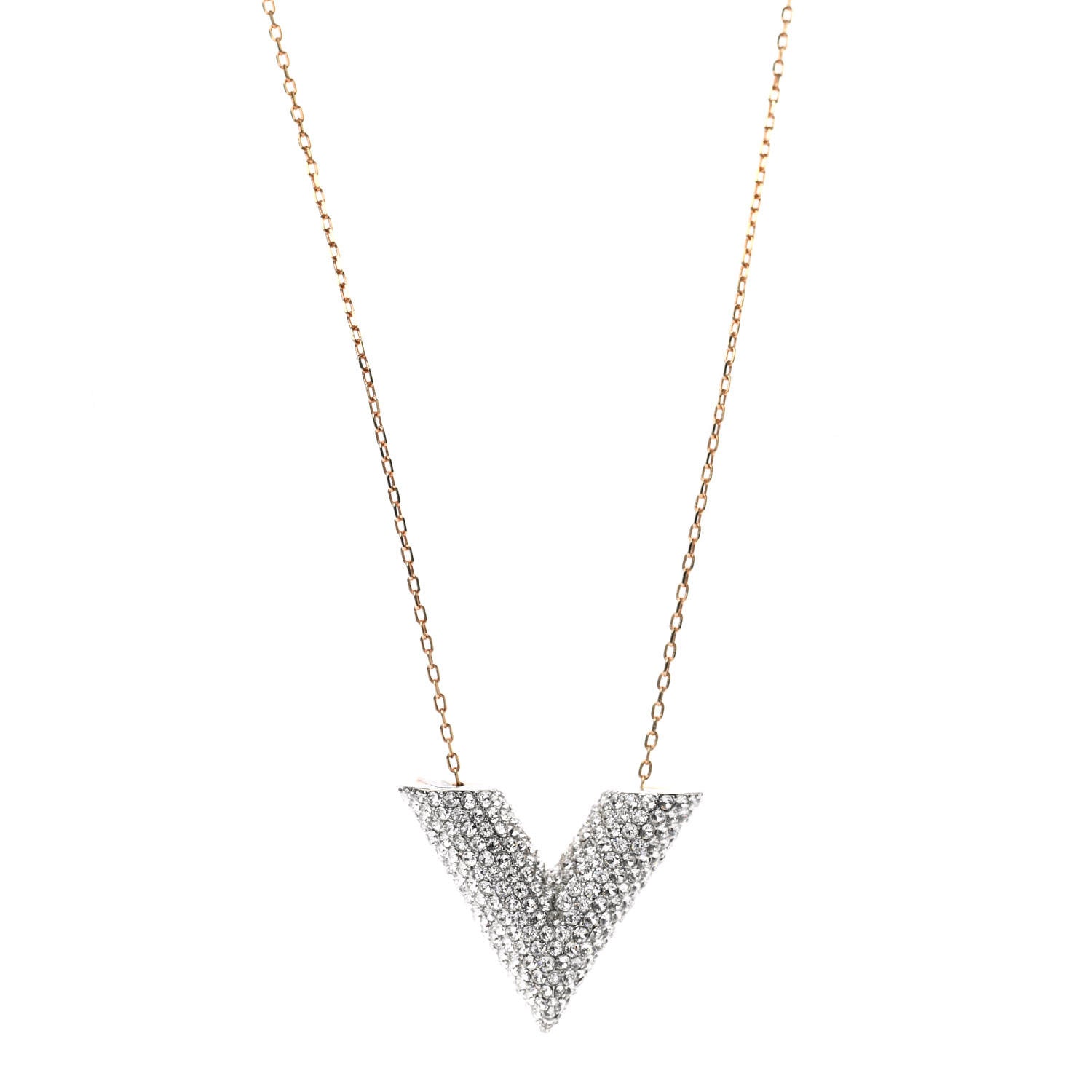 Louis Vuitton Crystal Essential V Necklace Gold 1 of 6