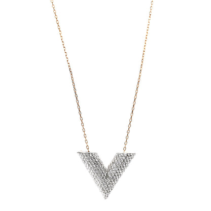 Louis Vuitton Crystal Essential V Necklace Gold 1 of 6