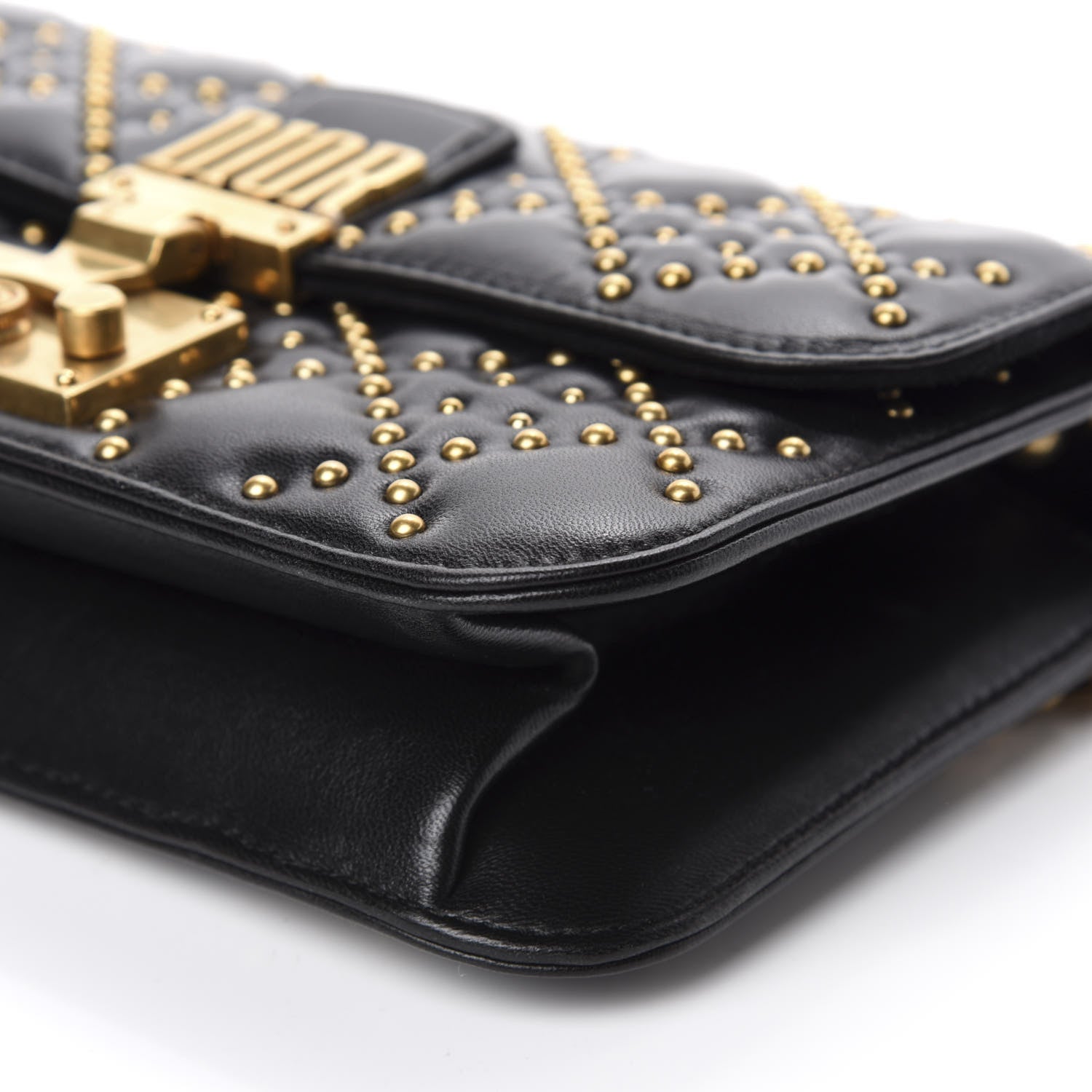 Christian Dior Lambskin Cannage Studded Small Dioraddict Flap Bag Black 7 of 10