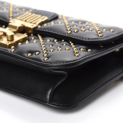 Christian Dior Lambskin Cannage Studded Small Dioraddict Flap Bag Black 7 of 10