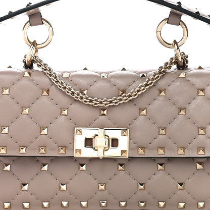 Valentino Garavani Nappa Small Rockstud Spike Shoulder Bag Poudre 10 of 10