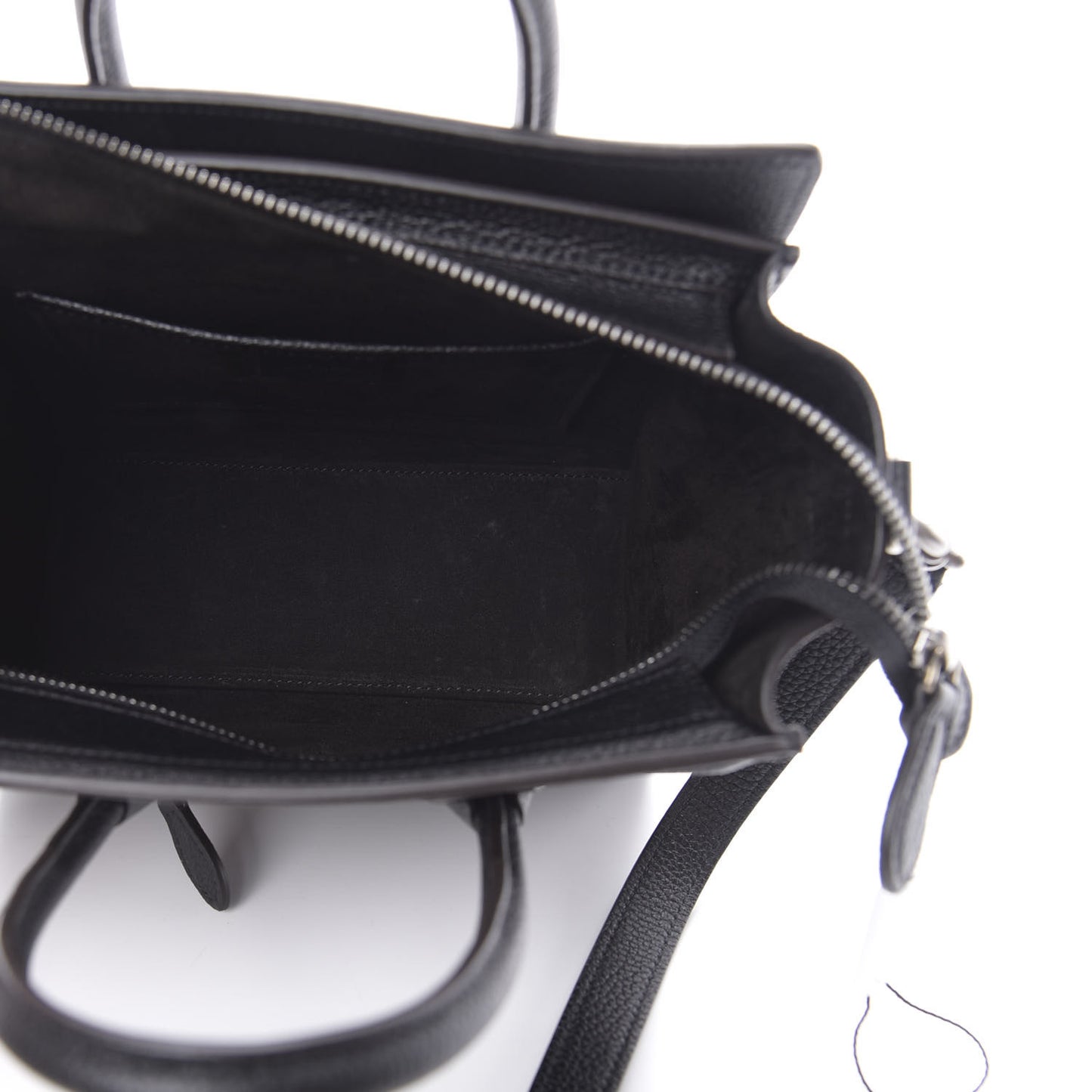 Drummed Calfskin Nano Luggage Black